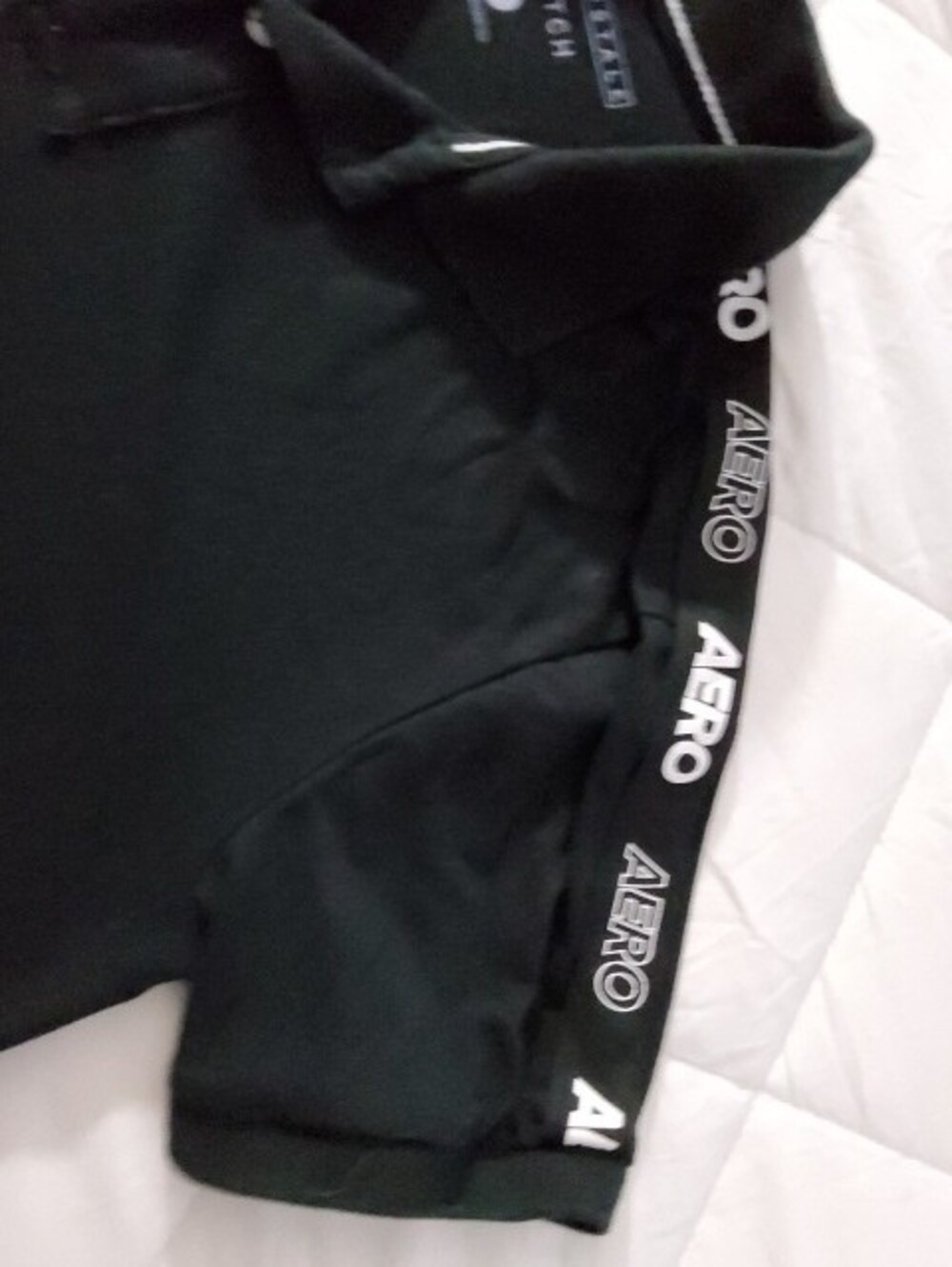 Aeropostale Black Polo with Branded Shoulder Tape - Picture 3 of 3